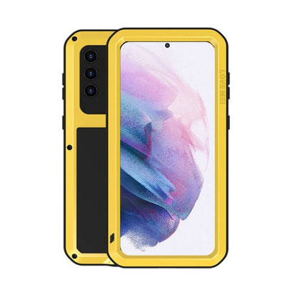 For Samsung Galaxy S21+ 5G LOVE MEI Metal Shockproof Waterproof Dustproof Protective Case with Glass(Yellow) - Galaxy S21+ 5G Cases by LOVE MEI | Online Shopping South Africa | PMC Jewellery | Buy Now Pay Later Mobicred