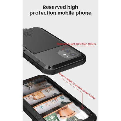 For iPhone 12 LOVE MEI Metal Shockproof Life Waterproof Dustproof Protective Case(Black) - iPhone 12 / 12 Pro Cases by LOVE MEI | Online Shopping South Africa | PMC Jewellery