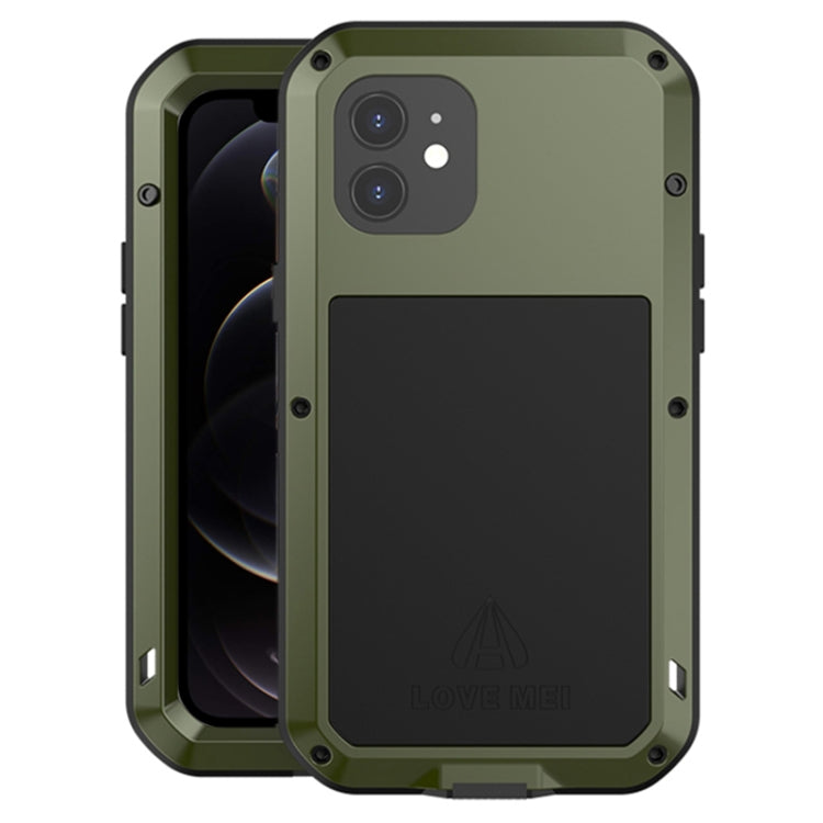 For iPhone 12 LOVE MEI Metal Shockproof Life Waterproof Dustproof Protective Case(Army Green) - iPhone 12 / 12 Pro Cases by LOVE MEI | Online Shopping South Africa | PMC Jewellery