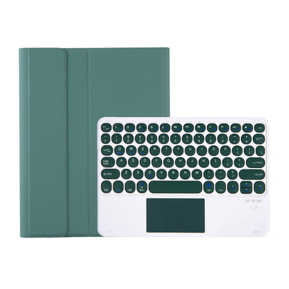 YT102B-A Detachable Candy Color Skin Feel Texture Round Keycap Bluetooth Keyboard Leather Case with Touch Control For iPad 10.2 2020 & 2019 / Air 2019 / Pro 10.5 inch(Dark Green) - Universal by PMC Jewellery | Online Shopping South Africa | PMC Jewellery