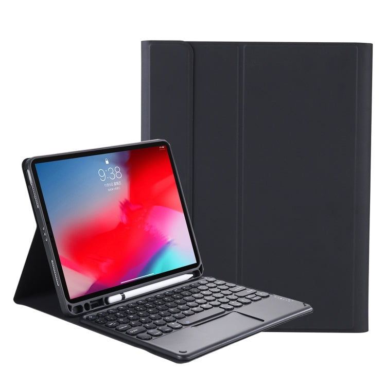 YT07B-A Detachable Candy Color Skin Feel Texture Round Keycap Bluetooth Keyboard Leather Case with Touch Control For iPad 9.7 inch 2018 & 2017 / Pro 9.7 inch / Air 2 / Air(Black) - Universal by PMC Jewellery | Online Shopping South Africa | PMC Jewellery