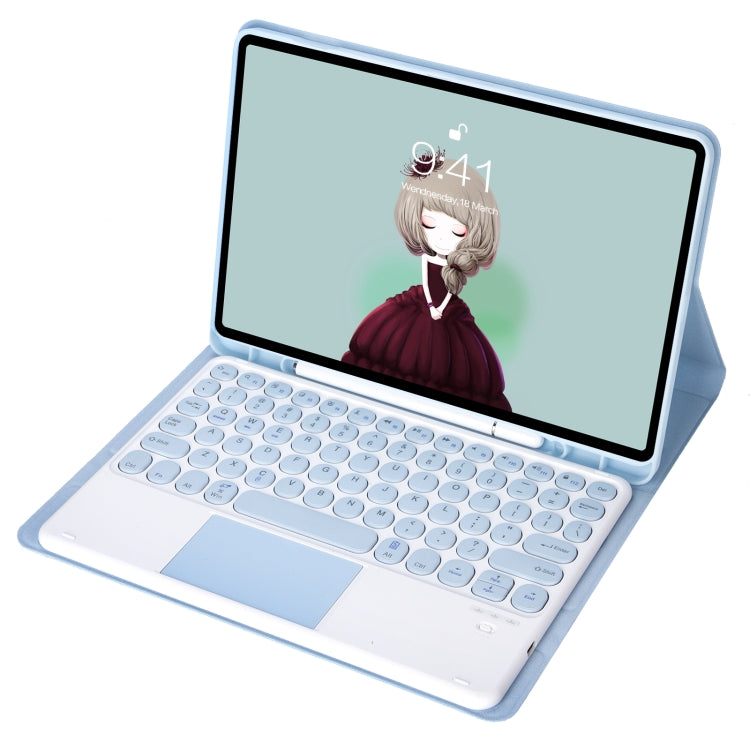 YT07B-A Detachable Candy Color Skin Feel Texture Round Keycap Bluetooth Keyboard Leather Case with Touch Control For iPad 9.7 inch 2018 & 2017 / Pro 9.7 inch / Air 2 / Air(White Ice) - Universal by PMC TechLife | Online Shopping South Africa | PMC TechLife