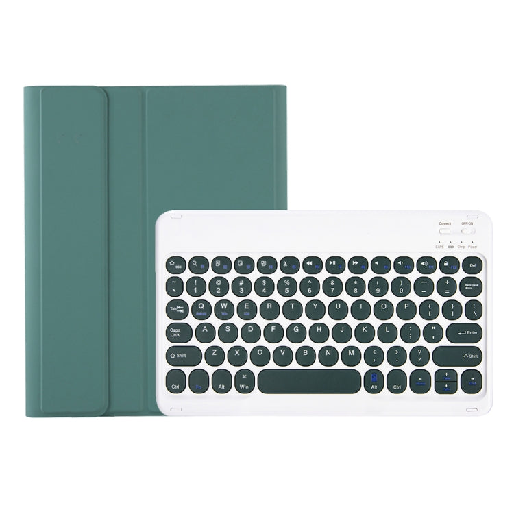 YT098B Detachable Candy Color Skin Feel Texture Round Keycap Bluetooth Keyboard Leather Case For iPad Air 4 10.9 2020 / Air 5 10.9 2022 (Dark Green) - For iPad Air by PMC Jewellery | Online Shopping South Africa | PMC Jewellery