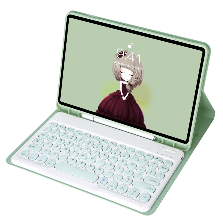 YT098B Detachable Candy Color Skin Feel Texture Round Keycap Bluetooth Keyboard Leather Case For iPad Air 4 10.9 2020 / Air 5 10.9 2022 (Light Green) - For iPad Air by PMC TechLife | Online Shopping South Africa | PMC TechLife