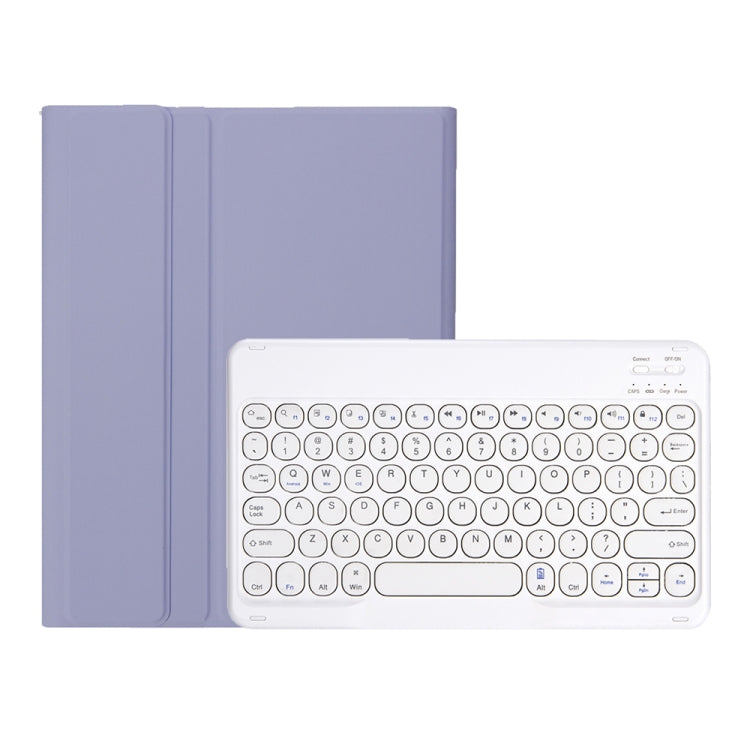 YT098B Detachable Candy Color Skin Feel Texture Round Keycap Bluetooth Keyboard Leather Case For iPad Air 4 10.9 2020 / Air 5 10.9 2022 (Purple) - For iPad Air by PMC Jewellery | Online Shopping South Africa | PMC Jewellery