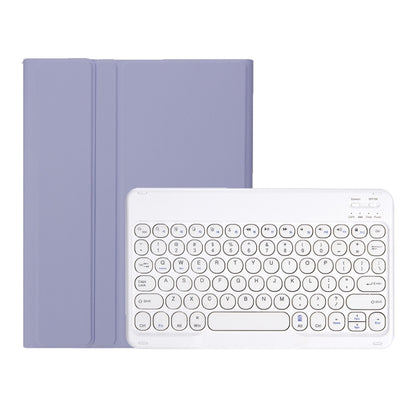 YT098B Detachable Candy Color Skin Feel Texture Round Keycap Bluetooth Keyboard Leather Case For iPad Air 4 10.9 2020 / Air 5 10.9 2022 (Purple) - For iPad Air by PMC Jewellery | Online Shopping South Africa | PMC Jewellery