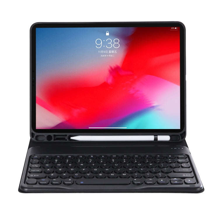 YT102B Detachable Candy Color Skin Feel Texture Round Keycap Bluetooth Keyboard Leather Case For iPad 10.2 2020 & 2019 / Air 2019 / Pro 10.5 inch(Black) - For iPad Air by PMC Jewellery | Online Shopping South Africa | PMC Jewellery