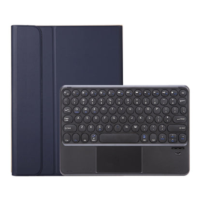 YA098B-A Detachable Lambskin Texture Round Keycap Bluetooth Keyboard Leather Tablet Case with Touch Control & Pen Slot & Stand For iPad Air 4 10.9 inch (2020) / Pro 11 inch (2020) & (2018)(Dark Blue) - Universal by PMC Jewellery | Online Shopping South Africa | PMC Jewellery