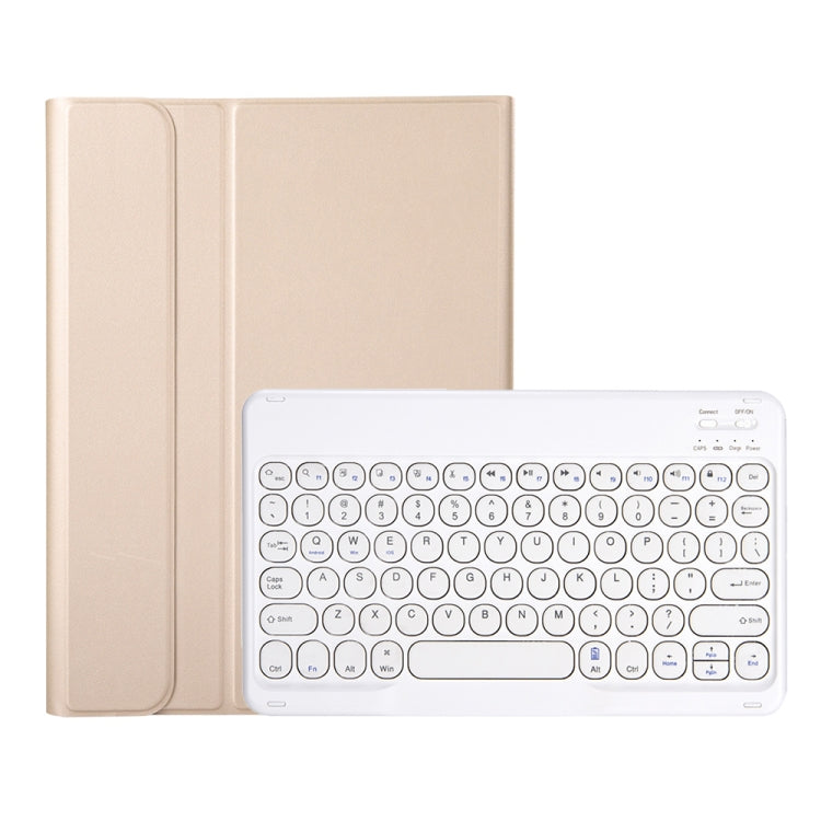 YA102B Detachable Lambskin Texture Round Keycap Bluetooth Keyboard Leather Tablet Case with Pen Slot & Stand For iPad 10.2 (2020) & (2019) / Air 3 10.5 inch / Pro 10.5 inch(Gold) - Universal by PMC Jewellery | Online Shopping South Africa | PMC Jewellery