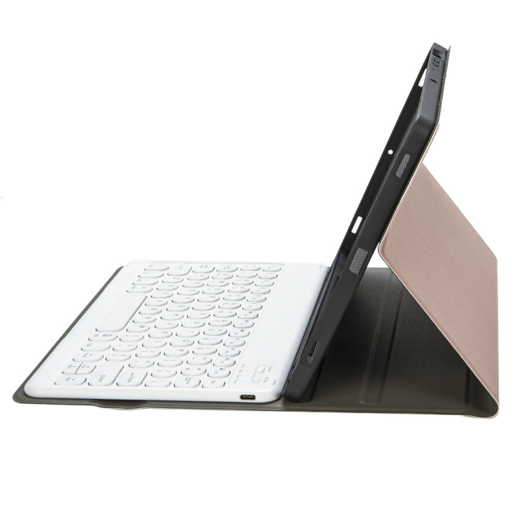 YA102B Detachable Lambskin Texture Round Keycap Bluetooth Keyboard Leather Tablet Case with Pen Slot & Stand For iPad 10.2 (2020) & (2019) / Air 3 10.5 inch / Pro 10.5 inch(Rose Gold) - Universal by PMC Jewellery | Online Shopping South Africa | PMC Jewellery