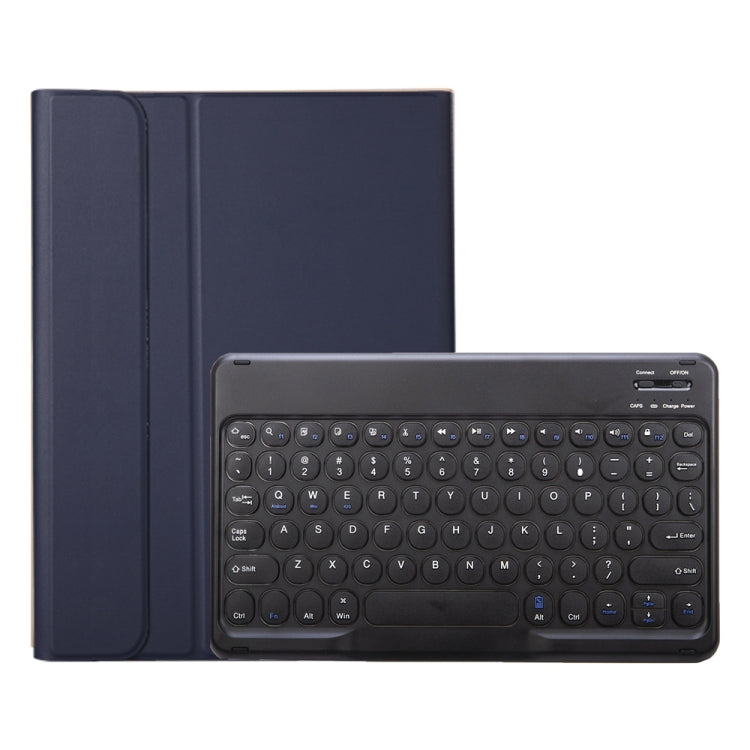 YA07B Detachable Lambskin Texture Round Keycap Bluetooth Keyboard Leather Tablet Case with Pen Slot & Stand For iPad 9.7 inch (2018) & (2017) / Pro 9.7 inch / Air 2 /Air(Dark Blue) - Universal by PMC Jewellery | Online Shopping South Africa | PMC Jewellery