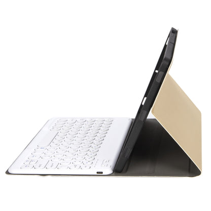 YA07B Detachable Lambskin Texture Round Keycap Bluetooth Keyboard Leather Tablet Case with Pen Slot & Stand For iPad 9.7 inch (2018) & (2017) / Pro 9.7 inch / Air 2 /Air(Gold) - Universal by PMC Jewellery | Online Shopping South Africa | PMC Jewellery