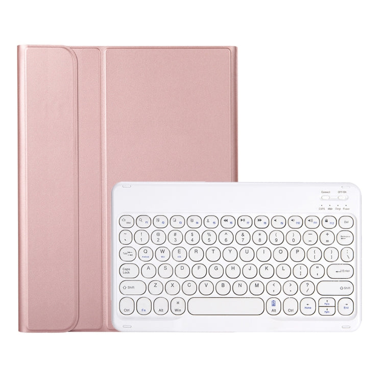 YA07B Detachable Lambskin Texture Round Keycap Bluetooth Keyboard Leather Tablet Case with Pen Slot & Stand For iPad 9.7 inch (2018) & (2017) / Pro 9.7 inch / Air 2 /Air(Rose Gold) - Universal by PMC Jewellery | Online Shopping South Africa | PMC Jewellery