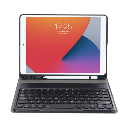 YA870B Detachable Lambskin Texture Round Keycap Bluetooth Keyboard Leather Tablet Case with Pen Slot & Stand For Samsung Galaxy Tab S7 T870 / T875 11 inch 2020(Black) - Samsung Keyboard by PMC Jewellery | Online Shopping South Africa | PMC Jewellery