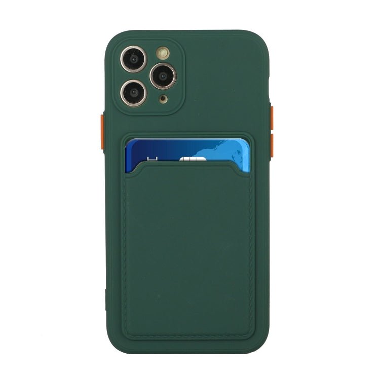 Card Slot Design Shockproof TPU Protective Case For iPhone 11 Pro(Dark Green) - iPhone 11 Pro Cases by PMC Jewellery | Online Shopping South Africa | PMC Jewellery