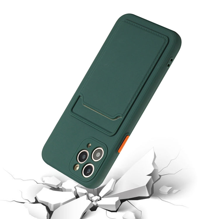 Card Slot Design Shockproof TPU Protective Case For iPhone 11 Pro(Dark Green) - iPhone 11 Pro Cases by PMC Jewellery | Online Shopping South Africa | PMC Jewellery