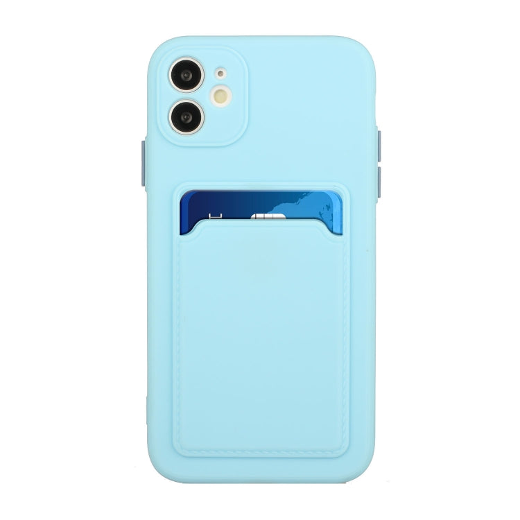 For iPhone 12 mini Card Slot Design Shockproof TPU Protective Case (Sky Blue) - iPhone 12 mini Cases by PMC Jewellery | Online Shopping South Africa | PMC Jewellery