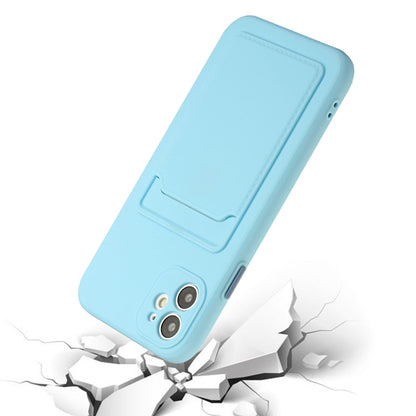 For iPhone 12 mini Card Slot Design Shockproof TPU Protective Case (Sky Blue) - iPhone 12 mini Cases by PMC Jewellery | Online Shopping South Africa | PMC Jewellery