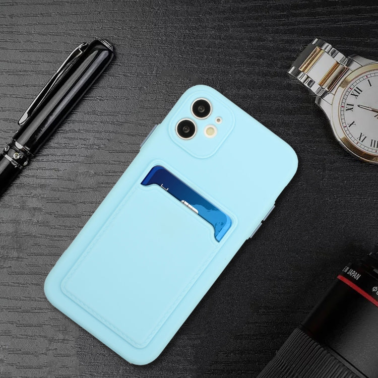 For iPhone 12 mini Card Slot Design Shockproof TPU Protective Case (Sky Blue) - iPhone 12 mini Cases by PMC Jewellery | Online Shopping South Africa | PMC Jewellery