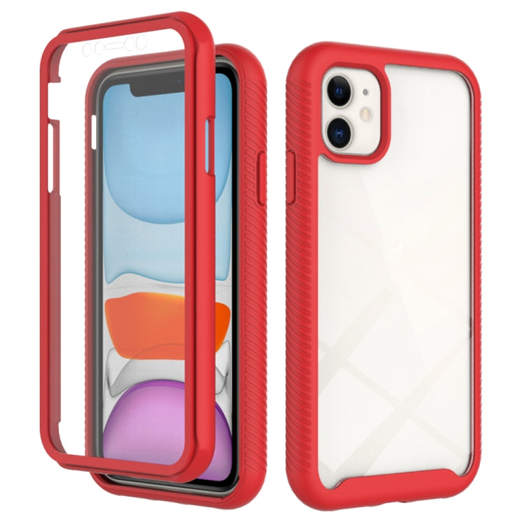 For iPhone 11 Starry Sky Solid Color Series Shockproof PC + TPU Case with PET Film (Red) - iPhone 11 Cases by PMC Jewellery | Online Shopping South Africa | PMC Jewellery