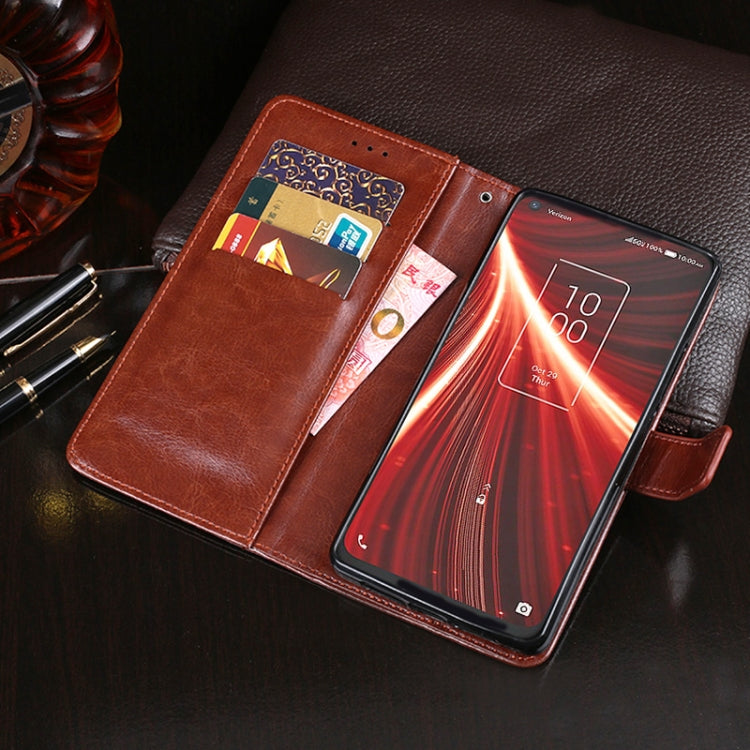 For TCL 10 5G UW idewei Crazy Horse Texture Horizontal Flip Leather Case with Holder & Card Slots & Wallet(Brown) - free shipping - PMC Jewellery - Order now!