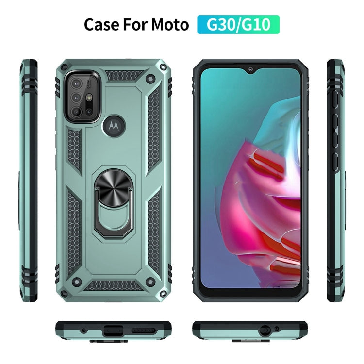 For Motorola Moto G10 / G30 Shockproof TPU + PC Protective Case with 360 Degree Rotating Holder(Green) - Motorola Cases by PMC Jewellery | Online Shopping South Africa | PMC Jewellery | Buy Now Pay Later Mobicred