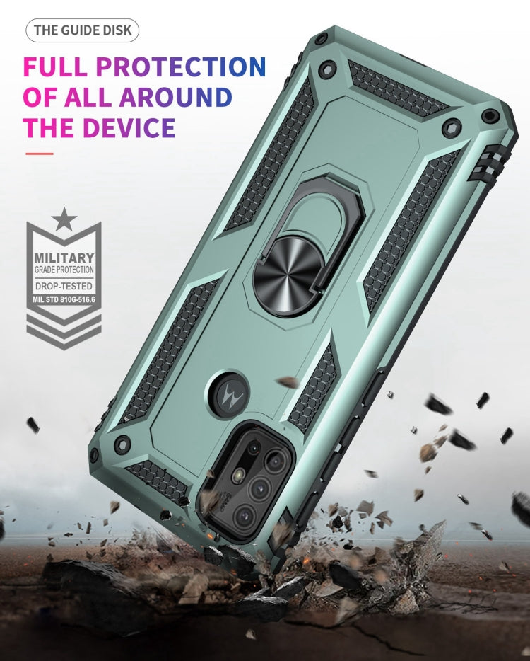 For Motorola Moto G10 / G30 Shockproof TPU + PC Protective Case with 360 Degree Rotating Holder(Green) - Motorola Cases by PMC Jewellery | Online Shopping South Africa | PMC Jewellery | Buy Now Pay Later Mobicred