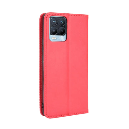 For OPPO Realme 8 4G / Realme 8 Pro 4G Magnetic Buckle Retro Crazy Horse Texture Horizontal Flip Leather Case with Holder & Card Slots & Photo Frame(Red) - Realme Cases by PMC Jewellery | Online Shopping South Africa | PMC Jewellery | Buy Now Pay Later Mobicred