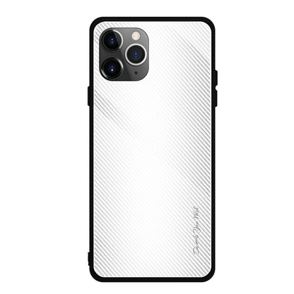 For iPhone 11 Pro Max Carbon Fiber Texture Gradient Color Glass Case(White) - iPhone 11 Pro Max Cases by PMC Jewellery | Online Shopping South Africa | PMC Jewellery | Buy Now Pay Later Mobicred