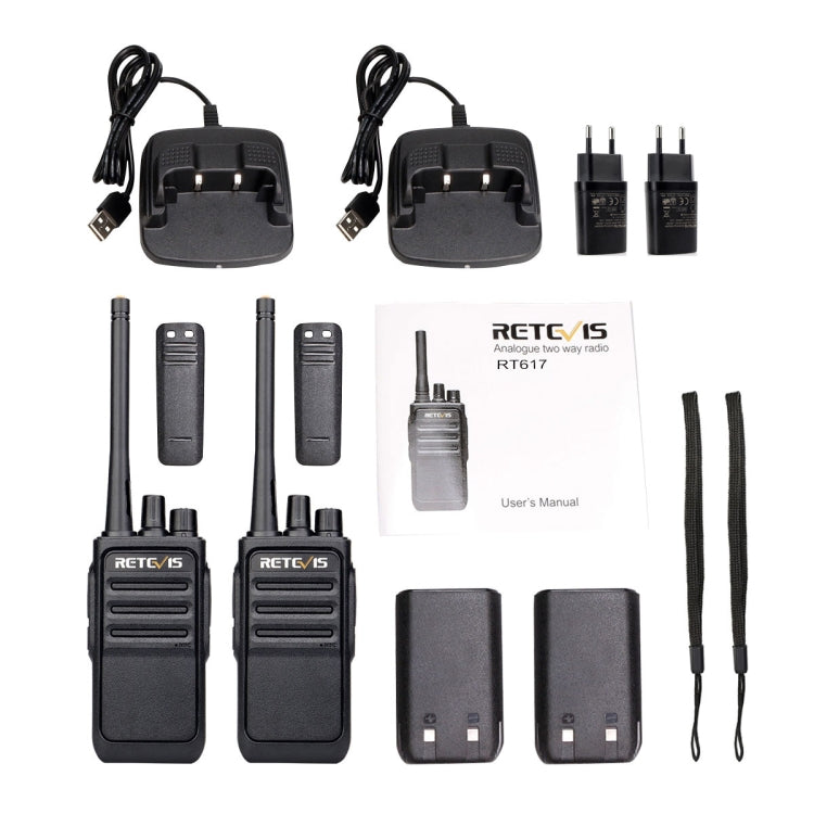 1 Pair RETEVIS RT617 0.5W PMR446 16CHS Two Way Radio Handheld Walkie Talkie, EU Plug(Black) - Handheld Walkie Talkie by RETEVIS | Online Shopping South Africa | PMC Jewellery | Buy Now Pay Later Mobicred