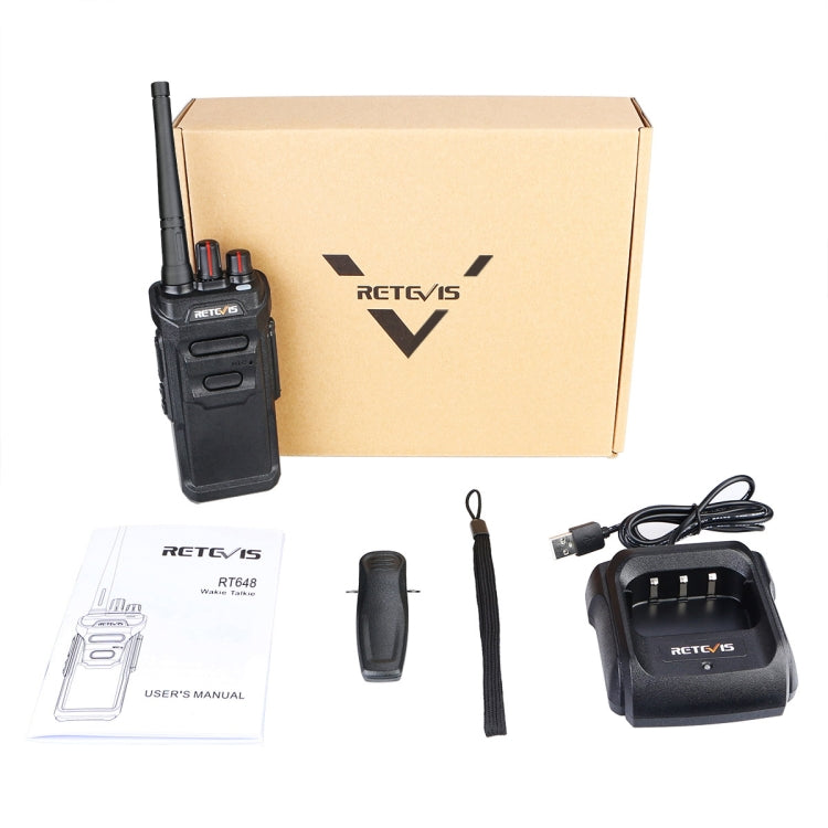 RETEVIS RT48 2W 16CHS Waterproof FRS Handheld Walkie Talkie, US Plug(Black) - Handheld Walkie Talkie by RETEVIS | Online Shopping South Africa | PMC Jewellery | Buy Now Pay Later Mobicred