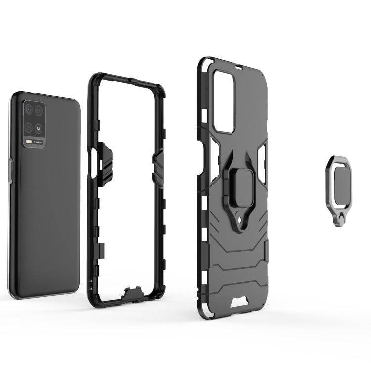 For OPPO A54 4G Shockproof PC + TPU Protective Case with Magnetic Ring Holder(Black) - OPPO Cases by PMC TechLife | Online Shopping South Africa | PMC TechLife | Buy Now Pay Later Mobicred