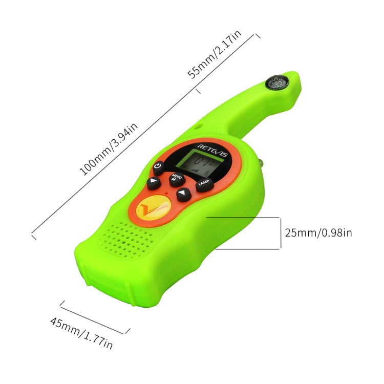 1 Pair RETEVIS RT75 0.5W US Frequency 22CHS FRS License-free Children Handheld Walkie Talkie(Green) - Children by RETEVIS | Online Shopping South Africa | PMC Jewellery | Buy Now Pay Later Mobicred