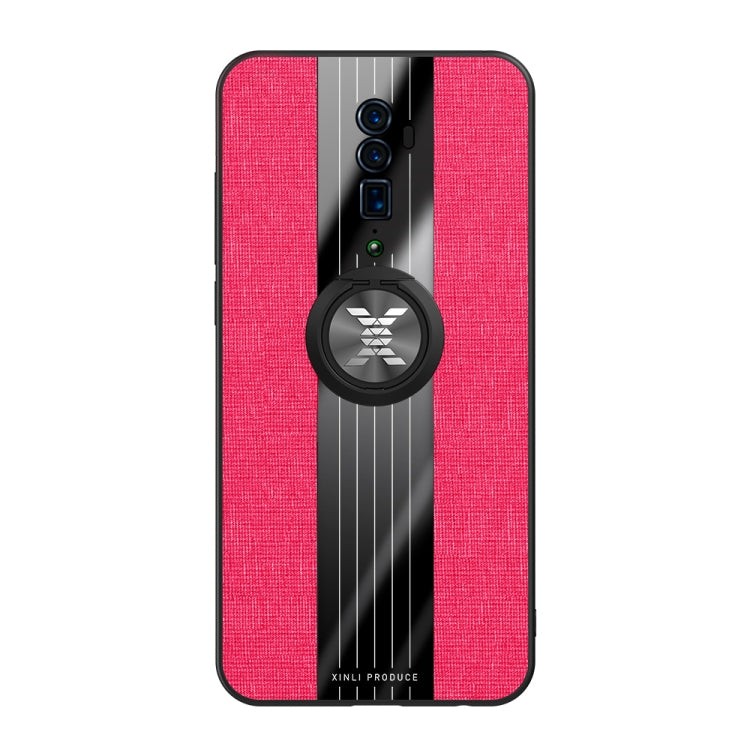 For OPPO Reno 10x Zoom XINLI Stitching Cloth Textue Shockproof TPU Protective Case with Ring Holder(Red) - OPPO Cases by XINLI | Online Shopping South Africa | PMC Jewellery | Buy Now Pay Later Mobicred