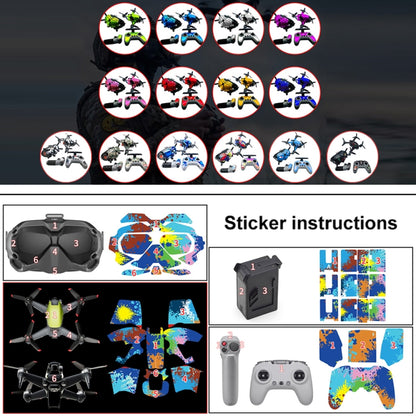 FPV-TZ-SF 4 in 1 Waterproof Anti-Scratch Decal Skin Wrap Stickers Personalized Film Kits for DJI FPV Drone & Goggles V2 & Remote Control & Rocker(Fluorescent Gold) - Protective Film & Stickers by PMC Jewellery | Online Shopping South Africa | PMC Jewellery