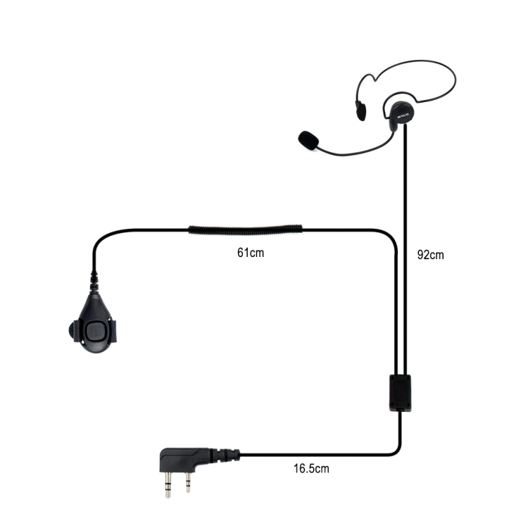 RETEVIS K-C2F 2 Pin PTT Finger Back-hanging Earphone Microphone for H-777/RT-5R/ 888s/UV5R - Microphones & Headsets by RETEVIS | Online Shopping South Africa | PMC Jewellery | Buy Now Pay Later Mobicred