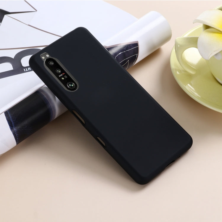 For Sony Xperia 1 III Pure Color Liquid Silicone Shockproof Full Coverage Case(Black) - Sony Cases by PMC Jewellery | Online Shopping South Africa | PMC Jewellery