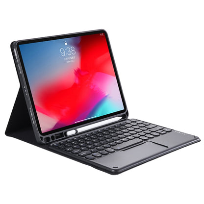 YT11B-A 2021 Detachable Candy Color Skin Texture Round Keycap Bluetooth Keyboard Leather Tablet Case with Touch Control & Pen Slot & Stand For iPad Pro 11 (2021)(Black) - For iPad Pro by PMC Jewellery | Online Shopping South Africa | PMC Jewellery