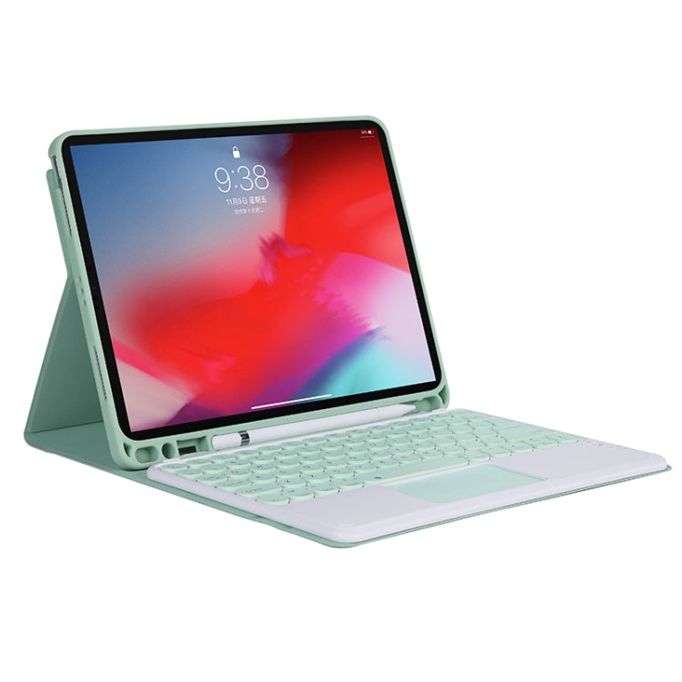 YT11B-A 2021 Detachable Candy Color Skin Texture Round Keycap Bluetooth Keyboard Leather Tablet Case with Touch Control & Pen Slot & Stand For iPad Pro 11 (2021)(Light Green) - For iPad Pro by PMC Jewellery | Online Shopping South Africa | PMC Jewellery