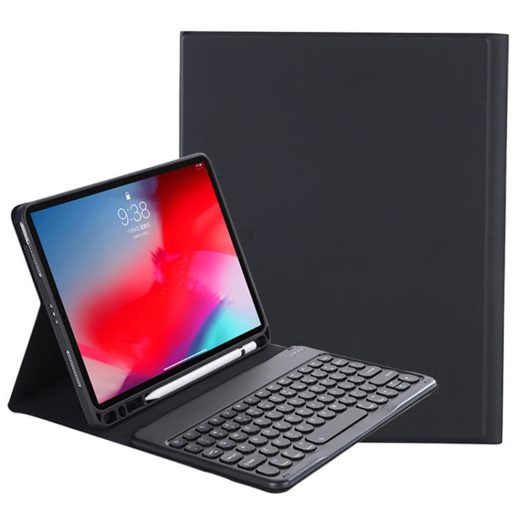 Y-C11B 2021 Detachable Candy Color Skin Texture Round Keycap Bluetooth Keyboard Leather Tablet Case with Pen Slot & Stand For iPad Pro 11 (2021)(Black) - For iPad Pro by PMC Jewellery | Online Shopping South Africa | PMC Jewellery