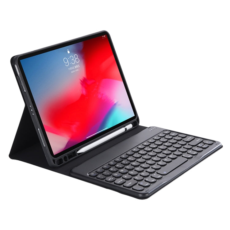 Y-C11B 2021 Detachable Candy Color Skin Texture Round Keycap Bluetooth Keyboard Leather Tablet Case with Pen Slot & Stand For iPad Pro 11 (2021)(Black) - For iPad Pro by PMC Jewellery | Online Shopping South Africa | PMC Jewellery