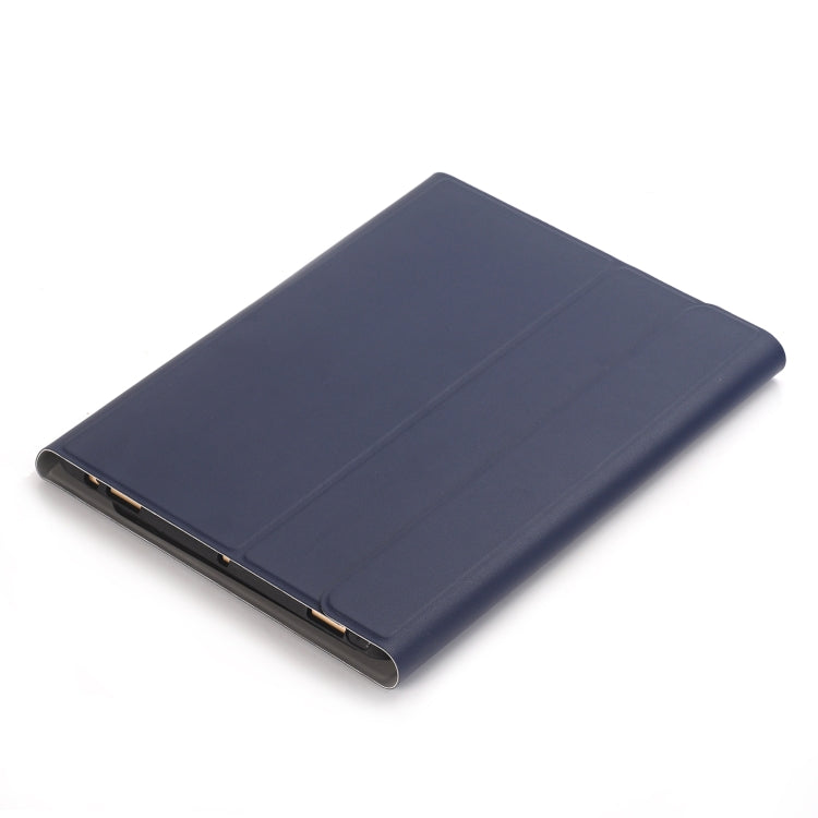 YA11B-A 2021 Detachable Lambskin Texture Round Keycap Bluetooth Keyboard Leather Tablet Case with Touch Control & Pen Slot & Stand For iPad Pro 11 (2021)(Dark Blue) - For iPad Pro by PMC Jewellery | Online Shopping South Africa | PMC Jewellery