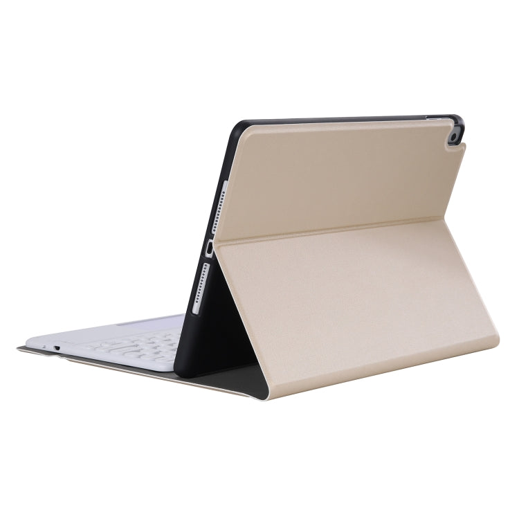 YA11B-A 2021 Detachable Lambskin Texture Round Keycap Bluetooth Keyboard Leather Tablet Case with Touch Control & Pen Slot & Stand For iPad Pro 11 (2021)(Gold) - For iPad Pro by PMC Jewellery | Online Shopping South Africa | PMC Jewellery