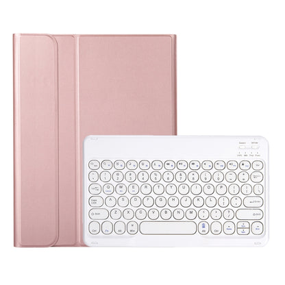 YA11B 2021 Detachable Lambskin Texture Round Keycap Bluetooth Keyboard Leather Tablet Case with Pen Slot & Stand For iPad Pro 11 (2021)(Rose Gold) - For iPad Pro by PMC Jewellery | Online Shopping South Africa | PMC Jewellery