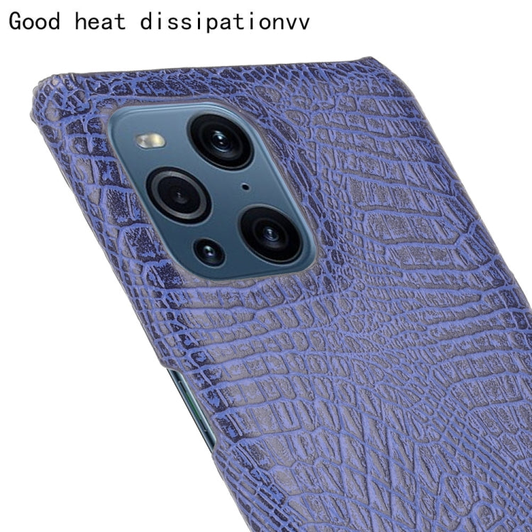 For OPPO Find X3 / X3 Pro Shockproof Crocodile Texture PC + PU Case(Blue) - OPPO Cases by PMC Jewellery | Online Shopping South Africa | PMC Jewellery | Buy Now Pay Later Mobicred