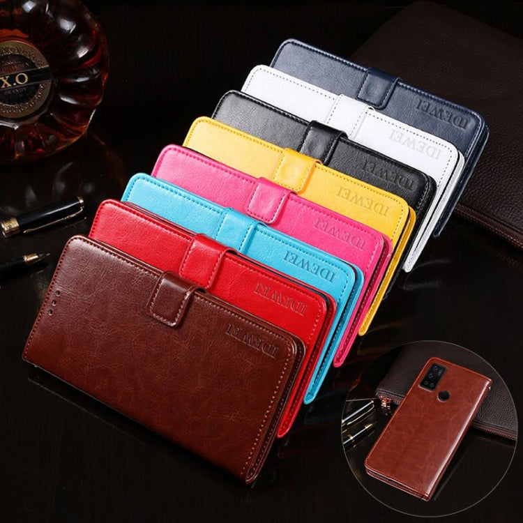 For Cubot C20 idewei Crazy Horse Texture Horizontal Flip Leather Case with Holder & Card Slots & Wallet(Rose Red) - More Brand by idewei | Online Shopping South Africa | PMC Jewellery | Buy Now Pay Later Mobicred