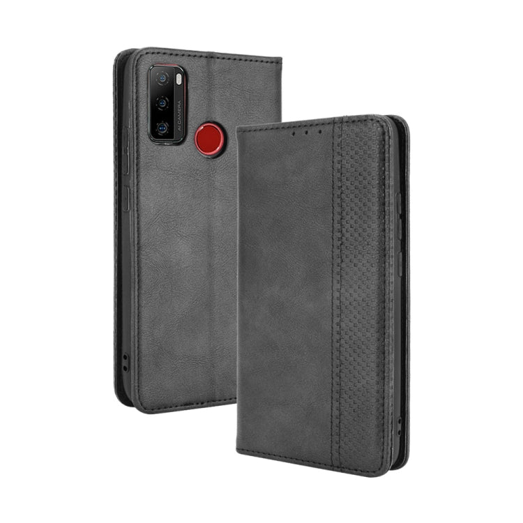 For Ulefone Note 10 Magnetic Buckle Retro Crazy Horse Texture Horizontal Flip Leather Case with Holder & Card Slots & Photo Frame(Black) - Ulefone Cases by PMC Jewellery | Online Shopping South Africa | PMC Jewellery | Buy Now Pay Later Mobicred