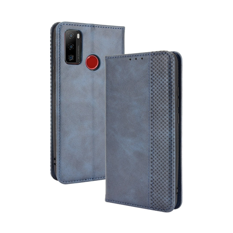 For Ulefone Note 10 Magnetic Buckle Retro Crazy Horse Texture Horizontal Flip Leather Case with Holder & Card Slots & Photo Frame(Blue) - Ulefone Cases by PMC Jewellery | Online Shopping South Africa | PMC Jewellery | Buy Now Pay Later Mobicred