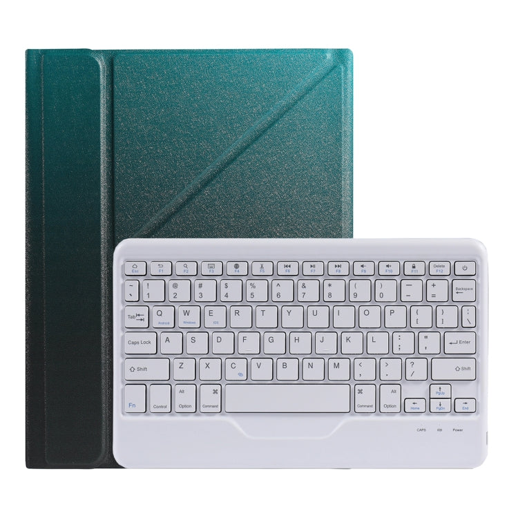 B07 Splittable Bluetooth Keyboard Leather Tablet Case with Triangle Holder & Pen Slot For iPad 9.7 2018 & 2017 / Pro 9.7 / Air 2(Gradient Dark Green) - Universal by PMC Jewellery | Online Shopping South Africa | PMC Jewellery