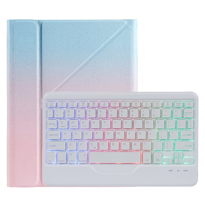 B09S Splittable Backlight Bluetooth Keyboard Leather Tablet Case with Triangle Holder & Pen Slot For iPad 10.2 2020 & 2019 / Pro 10.5 inch / Air 3 10.5 inch(Gradient Blue Pink) - Universal by PMC Jewellery | Online Shopping South Africa | PMC Jewellery